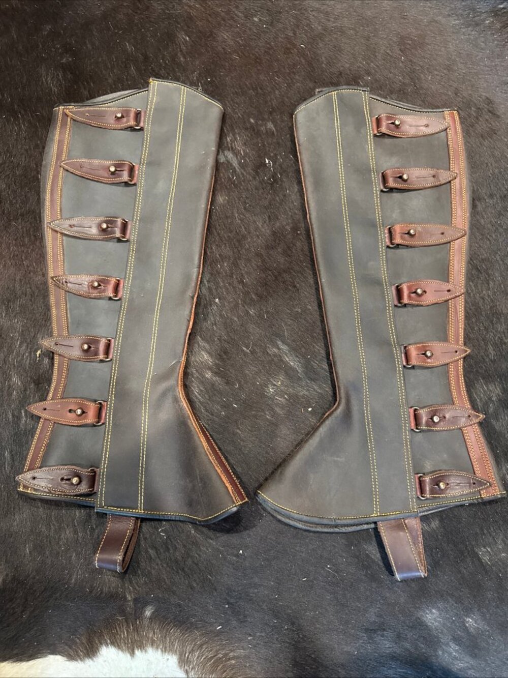 Small Handmade Leather Half Chaps Brown | Equestrian Riding Chaps Unisex